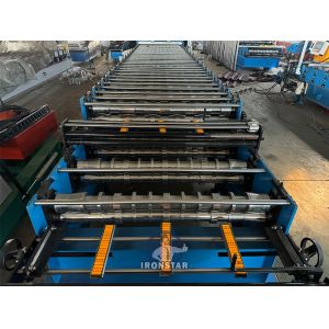 5 rib and 6 rib trapezoidal sheet double layer roll forming machine in Hungary