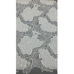 White Lace Embroidered Fabric Laser Hollow up Elegant Customized Design