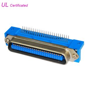 57 CN Series Right Angle PCB Male Centronics 50 Pin Connector With Round Head