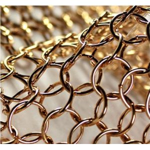 Durable Electroplating Metal Ring Mesh / Interwoven Mesh 1-3mm Diameter