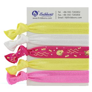 China Diy Kids Yellow Thick 16mm Ponytail Elastic Hair Bands on sale