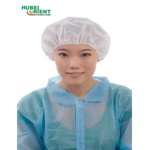 Nonwoven Disposable Round Headcover Bouffant Cap With Single Elastic