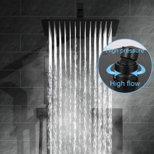 Bathroom shower mixer 360 degrees rotating thermostatic waterfall rainfall