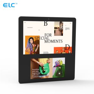 Wall Mount 10.1 Inch Dual Screen Digital Signage LCD Capacitive WiFi Android 11