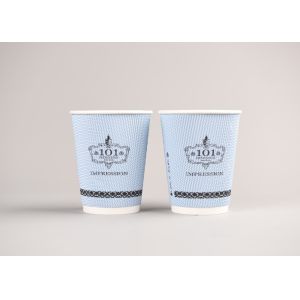 Take Out Triple Wall Cups With Lids , Ripple Paper Coffee Cups For Hot Drinking