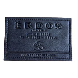 PU Embossed Leather Patches Nickel Free Plating custom embossed labels