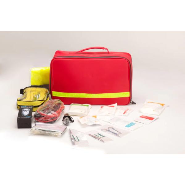 Quality Key Features First Aid Guide and Molle Compatible Red Tactical Bag for Disaster Relief wholesale