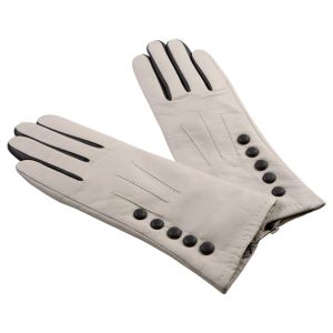 Cheap New design white leather gloves with 5 buttons for sale