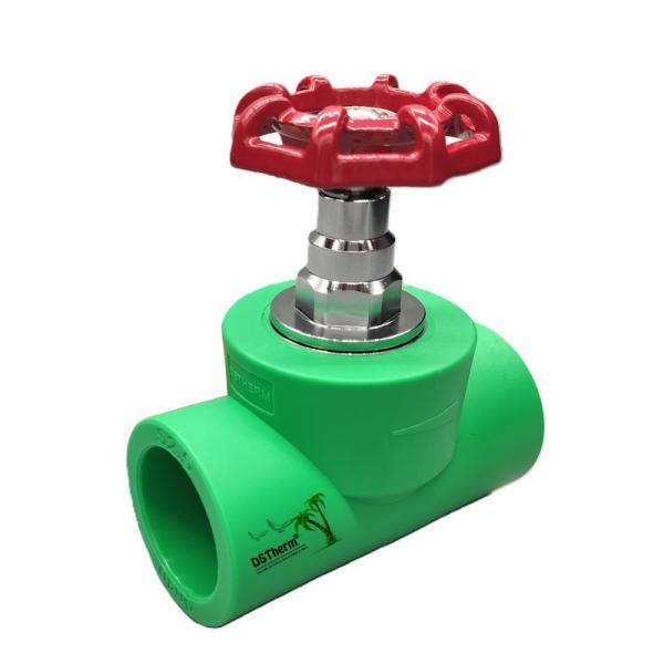 Black PPR Stop Valve With Chrome Plated / Brass Color Cartridge ISO 15784 Certified Global Vlave 20-110mm