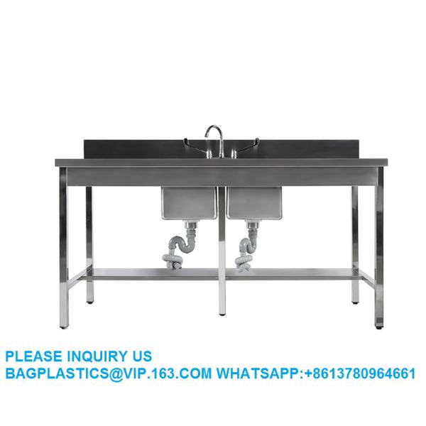 Lab Furniture Supplies Factory Customized Laboratory Steel Double Sink With Two