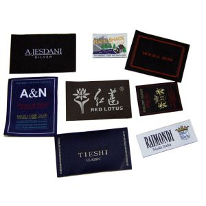 50D Polyester Yarns Clothing Woven Labels custom color size For Clothes / Gifts