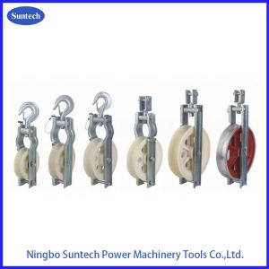 15 - 60 KN Tower Erection Tools MC Nylon Sheave Single Conductor Pulleys