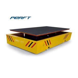 rail guided heavy duty plant trailer with scissor hydraulic lifting rail transfer cart