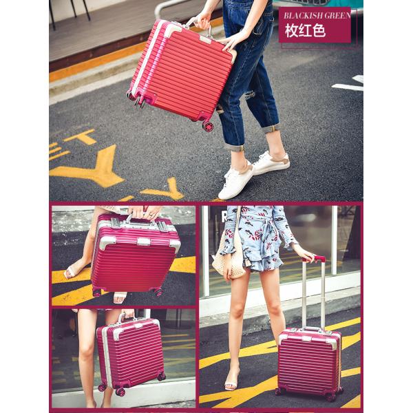 18 inch Multifunctional Trolley Suitcase with Password 17 Business Aluminum Frame for Men and Women