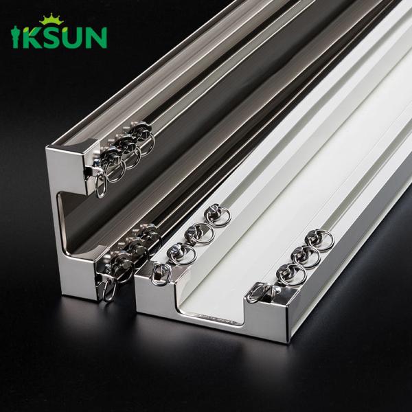 Quality Aluminium Curtain Double Rail Track 1.1mm Thickness wholesale