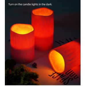 Remote Control Pink Flameless Candles Set For Party Decor Realistic Wax Battery