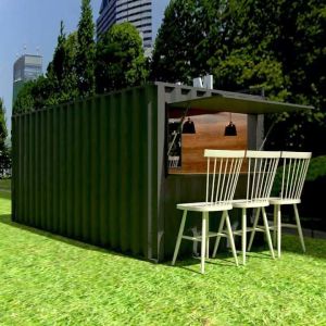 Galvanized Steel Prefab Container House 20ft Portable Shipping Container Coffee