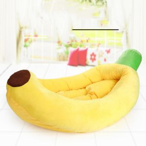 Plush Soft Cute Dog Bed Banana Shape Pet Cushion Mat Pet Sofas