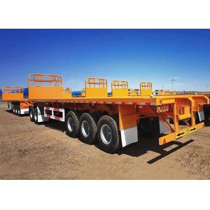 China 2/3/4 Axles 40/60/80t 20/40/45FT Flat Bed Flatbed Trailers Drawbar Heavy Duty Container Transport Semi Trailer on sale