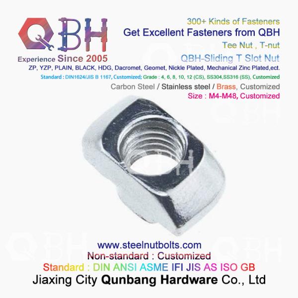 QBH 4040 Series Industrial Aluminum Frame Structures T Hammer Type T-Slot Nut Sliding T-Nuts