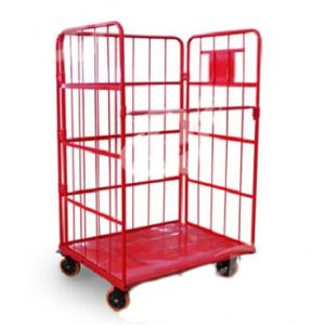 China Powder Coated Steel Roll Container Steel Foldable Roll Cage 52.5kg Net Weight on sale
