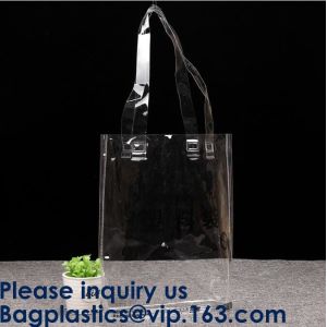 PVC Shopping Tote Bag Grocery Bag Custom, Amazon Hot Sale Transparent Pvc