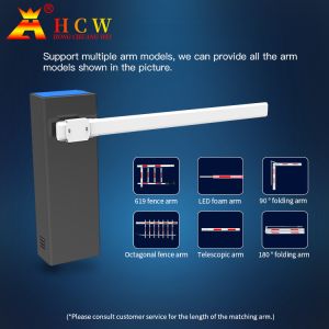 HCW 24V Adjustable Arm Speed Pole Barrier Gate with 2-6m Boom Length for High