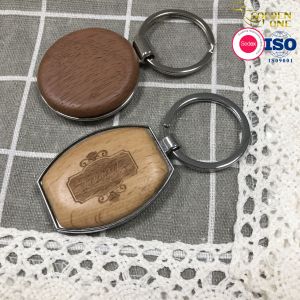 Blank Wooden Key Chain Round Rectangular Sublimation Engraved Logo