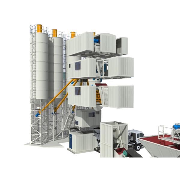 Quality 3.8m Discharge Height Concrete Mixing Plant 145KW Power With 4 Aggregate Bin wholesale