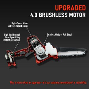 8 Inch Cordless Battery Operated Chainsaw with Brushless Motor Strong Cutting
