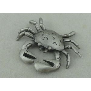 Full Relief Crabs Custom Made Badges , Pewter Material Antique Nickel Plating