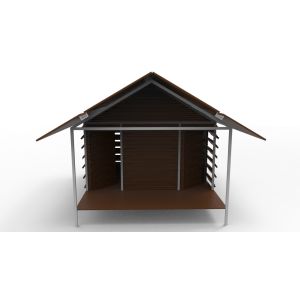 Brown / Coffee Construction And Building Materials , WPC House With Color Steel