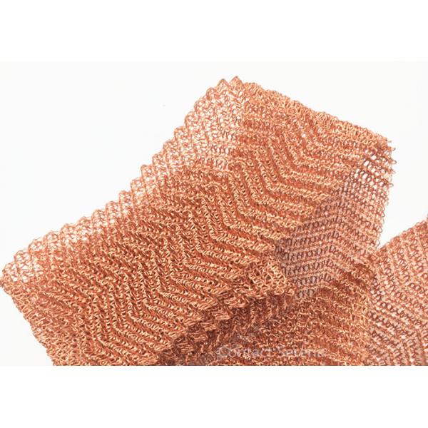 4 Strand 0.15MM Knitted Wire Mesh Pure Copper Round Flat Wire SGS Certificated