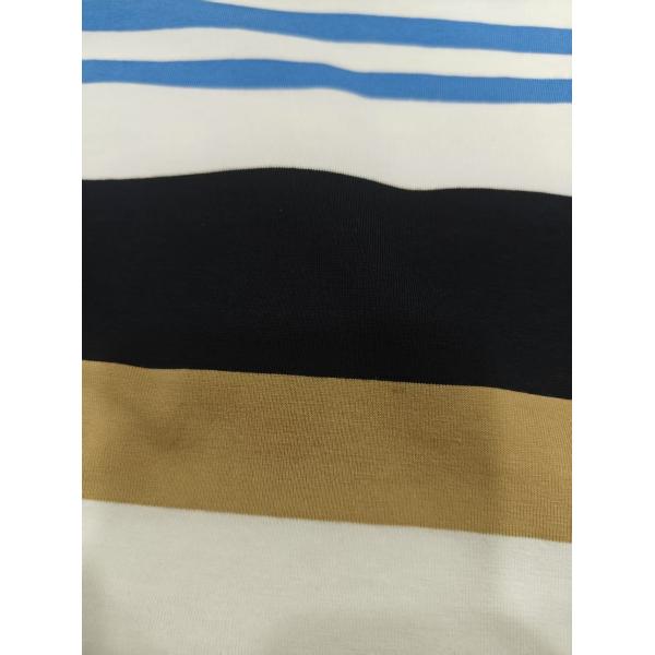 Quality 40S Cotton Spandex Striped Knit Fabric for T-Shirts wholesale