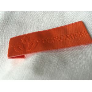 Comfortable Needleloom Woven Clothing Labels With High Frequency Debossing