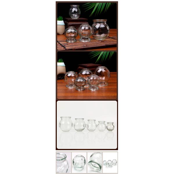 5pcs Glass Fire Cupping Set Hijama Vacuum Suction Massage With Box