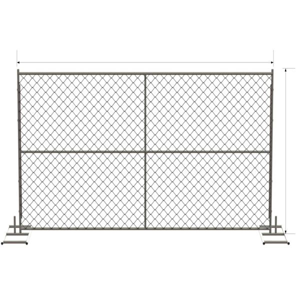 Quality 6 foot x 12 foot chain link mesh temporary fencing panels with a 1 3/8" x 16GA and 2-3/8 inch temp fence wholesale
