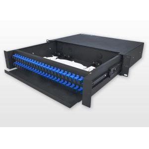 Sliding Type 2U Fiber Optic Patch Panel Durable SC Optical Fiber Distribution
