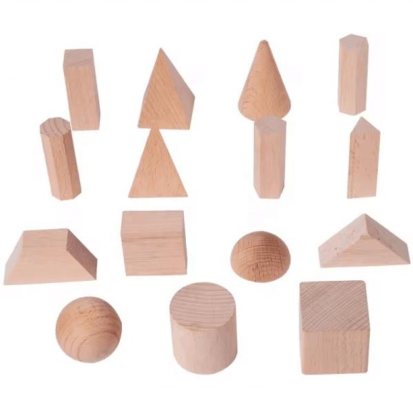 Quality Wood Geometric Solids, Kids Wooden Shapes, Montessori Toys wholesale