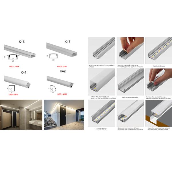 Cabinet Wardrobe Mounted LED Mounting Channel With PMMA PC Cover