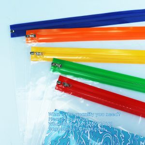 Zipper Pouch Bags, Clear Waterproof Document Bag, Assorted Color File Pockets,