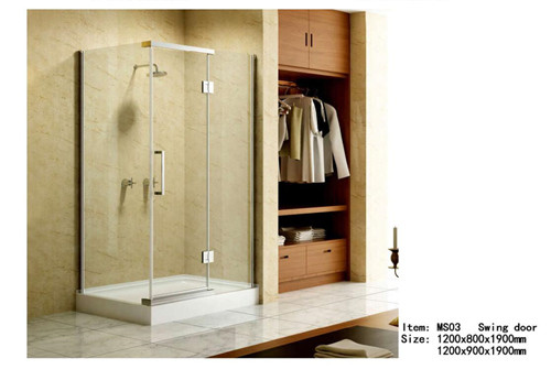 Quality Square Acrylic Tray Corner Shower Enclosures , Three Panels Glass Shower Enclosure wholesale
