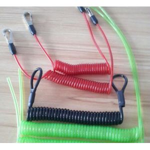 Flexible wire coil lanyard with hooks/loops/crimps all custom OEM request tether