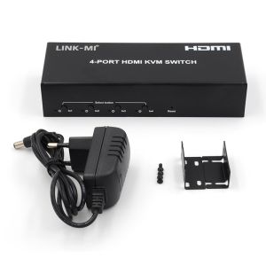 No Delay HDMI KVM Switch 4 Port Ip Kvm Hdmi Support Hot Keys Auto Switching