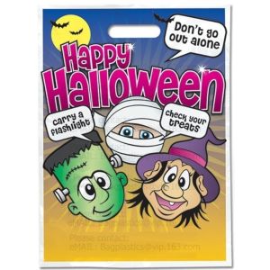 Custom Design Logo Printing PE Cheap Die Cut Patch Handle / Biodegradable