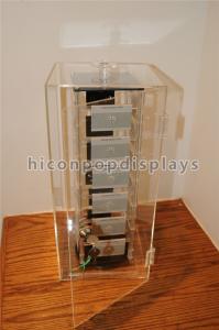 Cheap Rotating Jewelry Acrylic Display Case , Plexiglass Lucite Acrylic Tower Showcase for sale