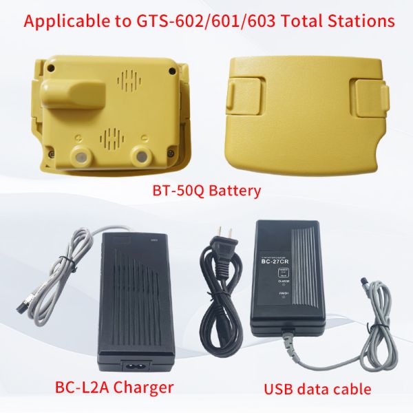Compatible with total stations GTS-602/601/603 and BT-50Q battery BC-27CR