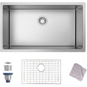 China 32'' X 19''  16 Gauge Undermount Stainless Steel Kitchen Sink With Accessories on sale