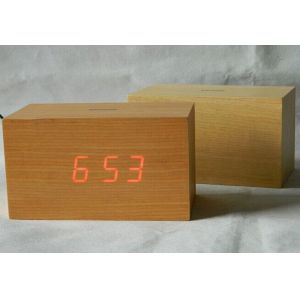 LED wood clock with voice control and touch function