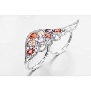 4.52g Pear Shaped Cubic Zirconia Ring Sterling Silver Ring ODM